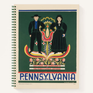 Vintage Travel Poster For Lancaster County, Pa Notebook