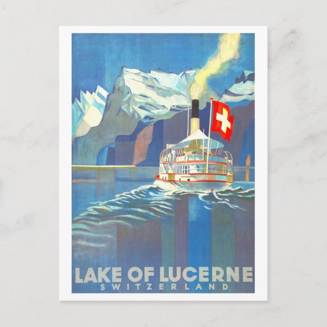Vintage Travel Poster for Lucerne, Switzerland, Postcard (Front)