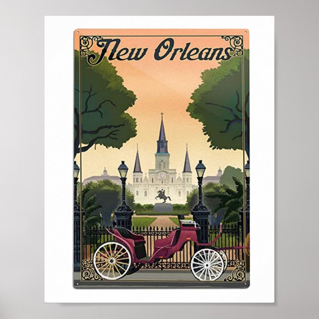 vintage travel poster for new orleans (Front)