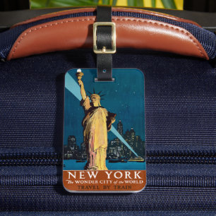 Vintage Travel Poster For New York Luggage Tag