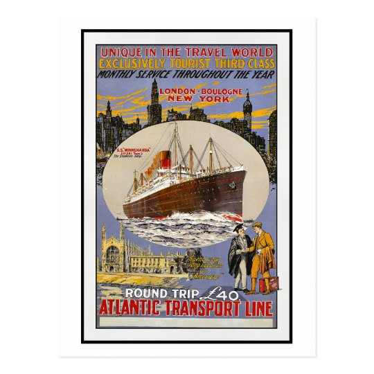 Vintage Travel Poster For New York Postcard