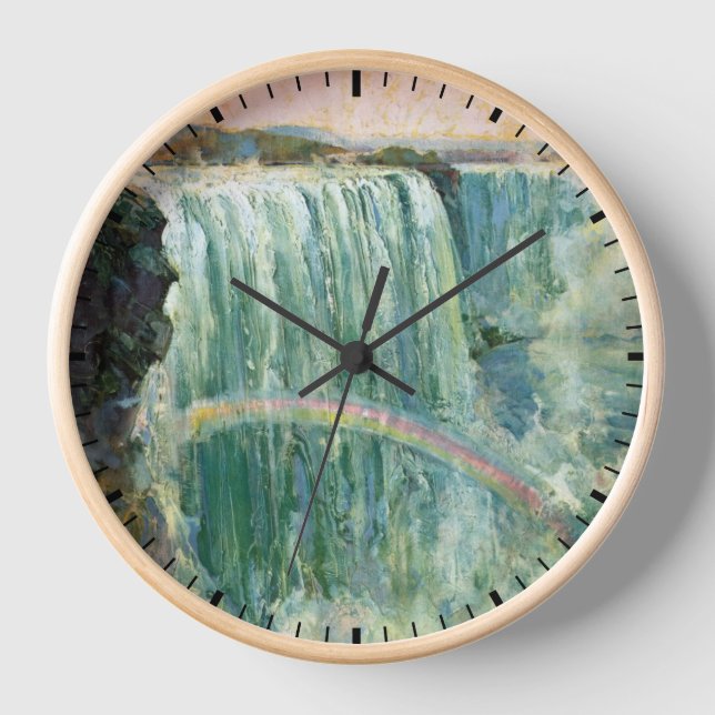 Vintage Travel Poster For Niagara Falls Clock (Front)