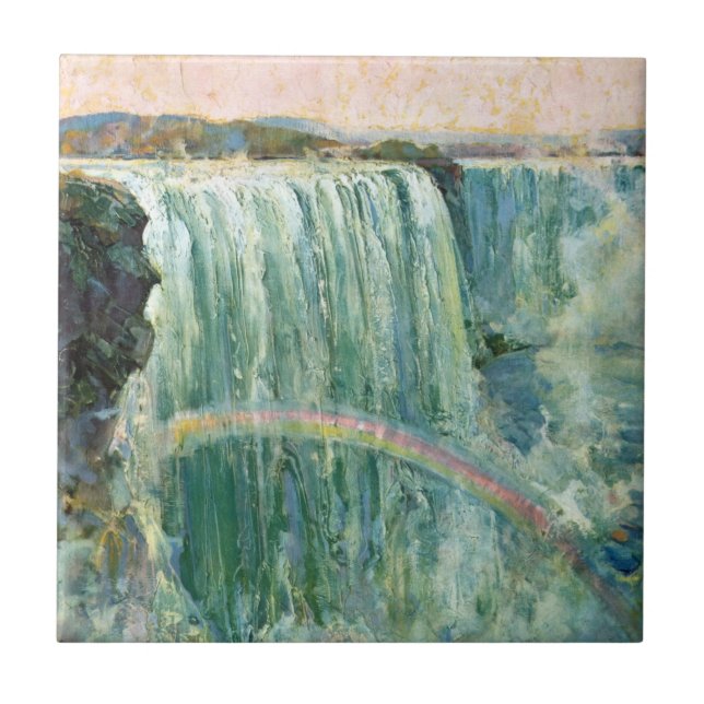 Vintage Travel Poster For Niagara Falls Tile (Front)