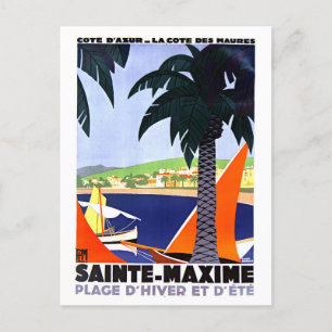 Vintage Travel Poster for Sainte-Maxime, France Postcard