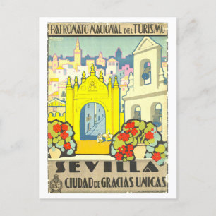 Vintage Travel Poster for Sevilla in Spain Postcard