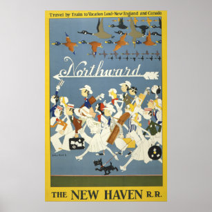 Vintage Travel Poster For The New Haven R.R.