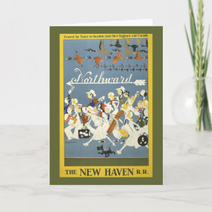 Vintage Travel Poster For The New Haven R.R. Card