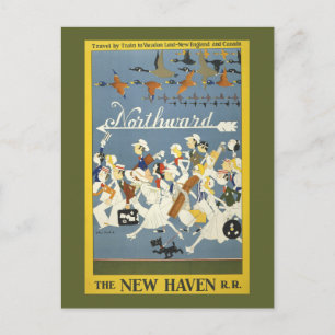 Vintage Travel Poster For The New Haven R.R. Postcard