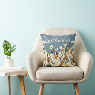 Vintage Travel Poster For The New Haven R.R. Throw Pillow