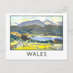 Vintage Travel Poster for Wales Postcard