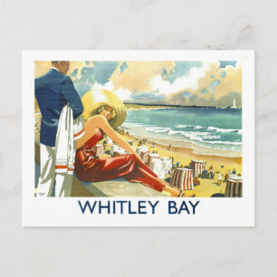 Vintage Travel Poster for Whitley Bay in England Postcard