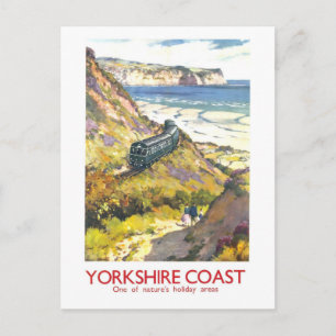 Vintage Travel Poster for Yorkshire Coast Postcard