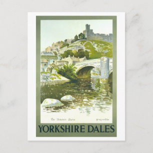 Vintage Travel Poster for Yorkshire Dales Postcard