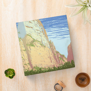 Vintage Travel Poster For Zion National Park Binder