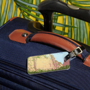 Vintage Travel Poster For Zion National Park Luggage Tag