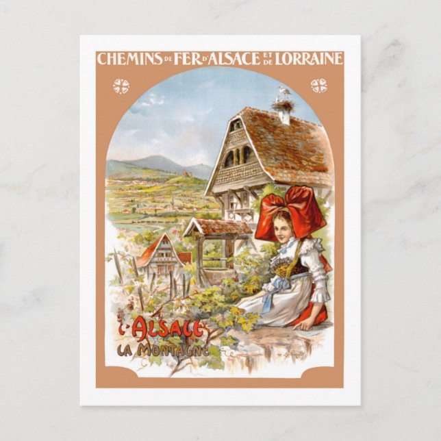 Vintage Travel Poster,France Postcard (Front)