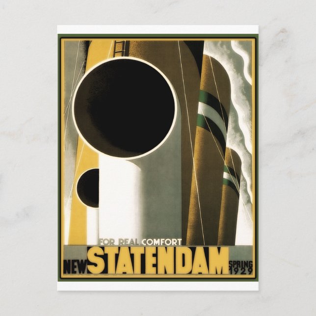Vintage Travel Poster: Holland America Statendam Postcard (Front)