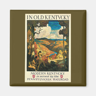 Vintage Travel Poster, In Old Kentucky, NC Wyeth Magnet