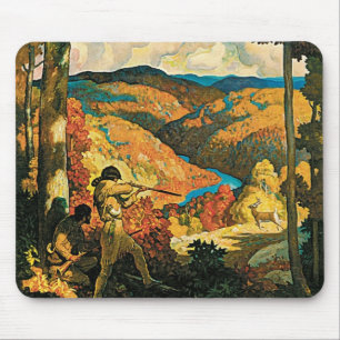 Vintage Travel Poster, In Old Kentucky, NC Wyeth Mouse Pad