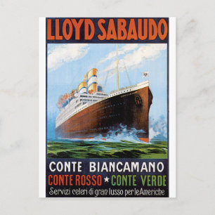 Vintage Travel Poster: Italian Ocean Liner Postcard