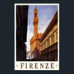 Vintage Travel Poster Italy Florence Firenze<br><div class="desc">A reproduction print of a 1930s Art Deco poster promoting tourism to Florence in Italy. Digitally refurbished to bring out the original colours,  even better and fix as many imperfections as possible. Please customize the poster size,  texture,  border and/or frame to suit your taste.</div>