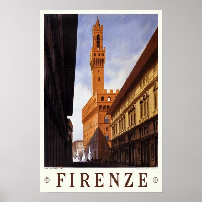 Vintage Travel Poster Italy Florence Firenze (Front)