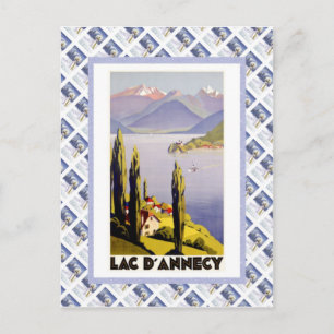 Vintage travel poster, Lac d'Annecy Postcard