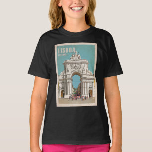 Vintage travel poster. Lisbon, Augusta street arch T-Shirt