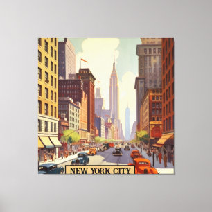 Vintage Travel Poster New York City Canvas Print