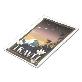 Vintage Travel Poster Night Mountain edition Notepad