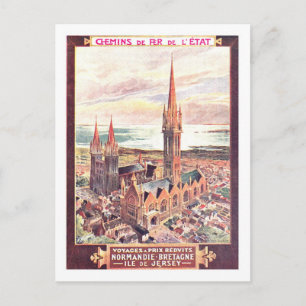 Vintage Travel Poster,Normandy Postcard