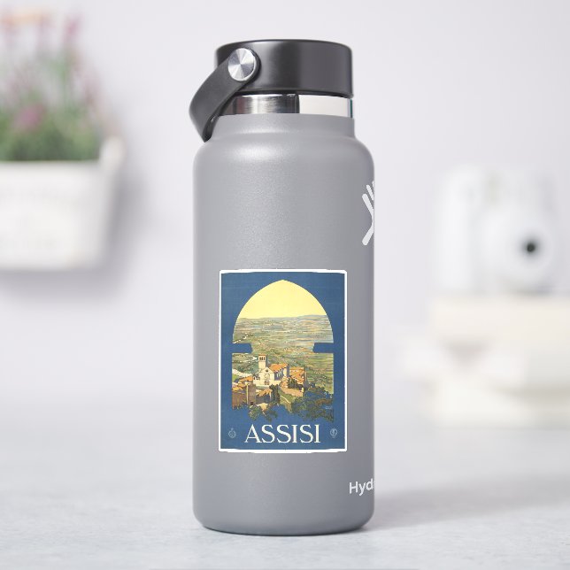 Vintage Travel Poster Of Assisi, Italy (HydroFlask)