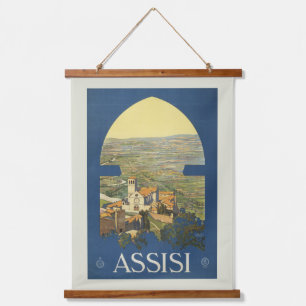 Vintage Travel Poster Of Assisi, Italy Hanging Tapestry