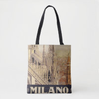 Vintage Travel Poster Of Cathedral In Milan, Italy