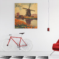 Vintage Travel Poster of Holland, customizable