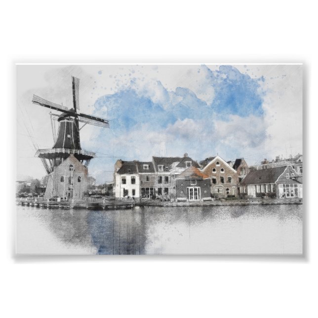 Vintage Travel Poster of Netherlands and mill (Front)
