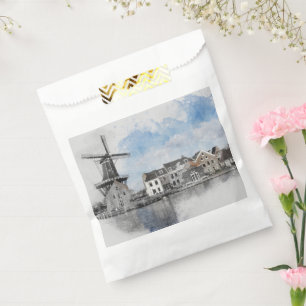 Vintage Travel Poster of Netherlands and mill Favour Bag