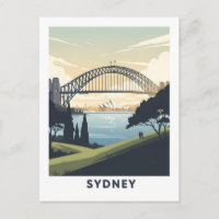 Vintage travel poster of Sydney harbour