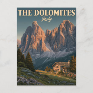 Vintage Travel Poster of the Dolomites in Italy Postcard