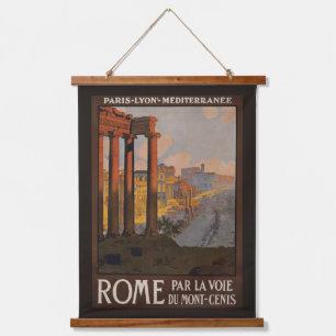 Vintage Travel Poster Of The Roman Forum At Dawn. Hanging Tapestry