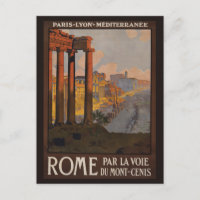 Vintage Travel Poster Of The Roman Forum At Dawn.