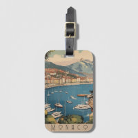 Vintage Travel Poster overlooking Monaco harbour