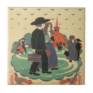 Vintage Travel Poster Promoting Pennsylvania Tile