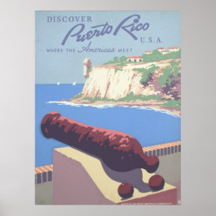 Vintage Travel Poster Promoting Puerto Rico