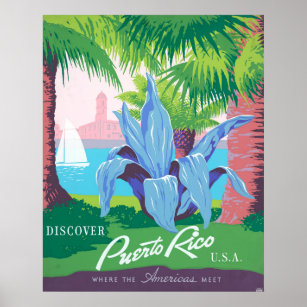 Vintage Travel Poster Promoting Puerto Rico 2