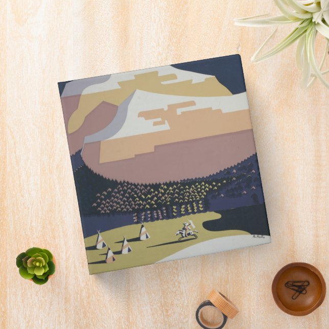 Vintage Travel Poster Promoting Travel To Montana Binder (In Situ)