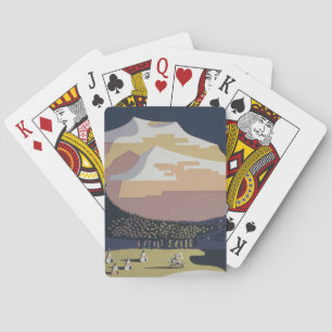 Vintage Travel Poster Promoting Travel To Montana Playing Cards