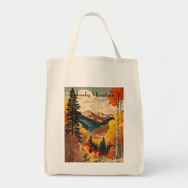Vintage Travel Poster Rocky Mountains Tote Bag (Front)