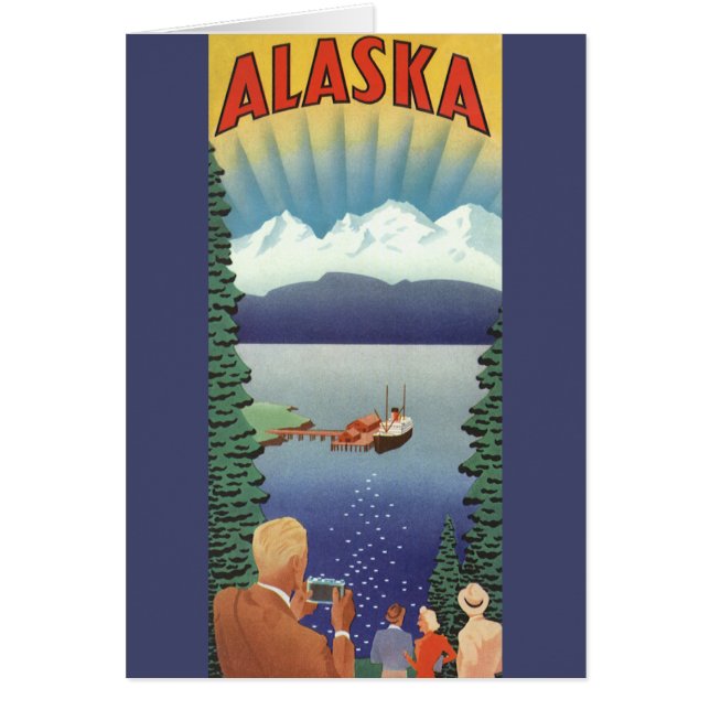 Vintage Travel Poster, Scenic Alaska Landscape (Front)