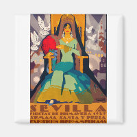 vintage travel poster seville spain